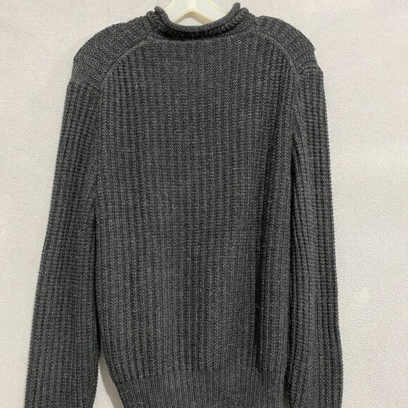 Yves Meain Charcoal Baby Alpaca Silk Sweater M Ribbed Luxury Ireland - Picture 4 of 7